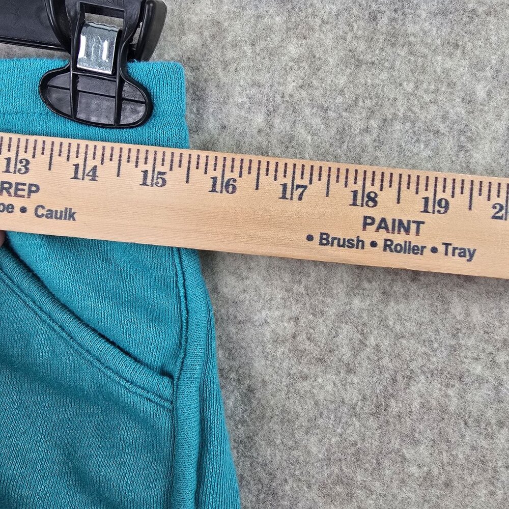 Teal Womens Athletic Drawstring Shorts Fleece Cotton Blend Casual Relaxed Fit - Picture 5 of 7